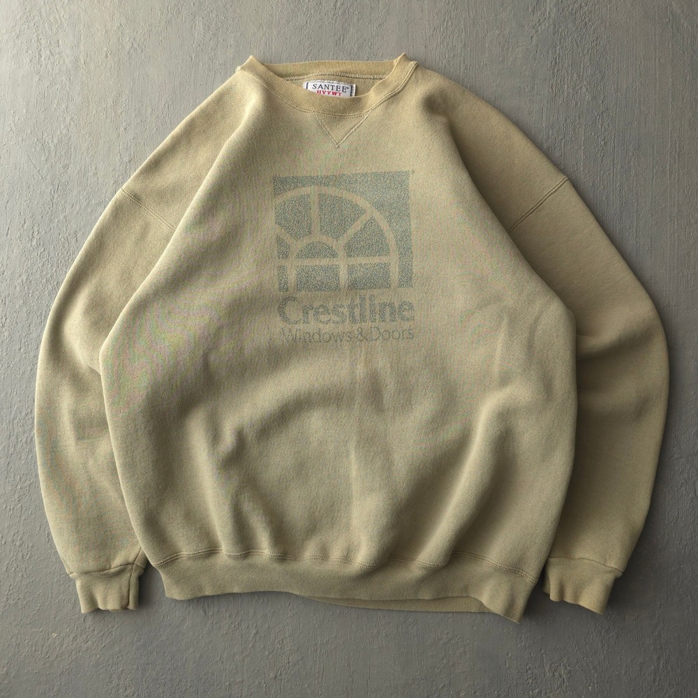 Vintage 90s Santee Olive Drab Sweatshirt XL Crestline Windows & Doors